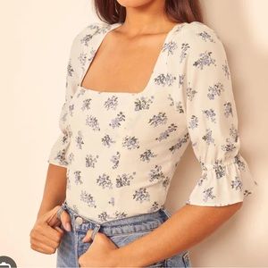 Reformation Ana Floral Blouse